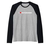 Dividendi I Love Dividends Che Amo Azioni Trading in Borsa Maglia con Maniche Raglan