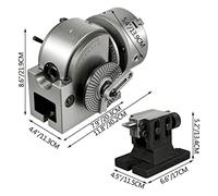 Dividendo la precisione della testa semi universale BS0 BS1 4 "5" 6" Testa di indicizzazione con co-da e mandrino for la macinatura della fresatura perfora (Color : 1, Size : With 6In 3-Jaw Chuck)