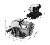 Dividendo la precisione della testa semi universale BS0 BS1 4 "5" 6" Testa di indicizzazione con co-da e mandrino for macinatura fresatura perfora(With 5In 3-Jaw Chuck)