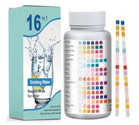 DiviDermy 50 Pezzi Kit Analisi Acqua 16 in 1, Test Acqua, Kit Analisi Completo per Potabile, Acquario, Test Acqua Piscina, Test Rapido PH, Durezza Totale, Cloro, Casa