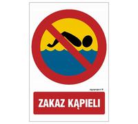 Divieto di balneazione - cartello 20 X 30 CM, PVC BOARD LIBRES POLSKA SP