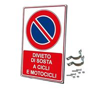 Divieto di sosta, Cicli e motocicli, cartello stradale, per uso esterno, resistente alle intemperie, in ferro, 40x60 cm, insegna stradale, proprietà privata, negozio, ristorante, parcheggio