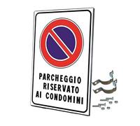 Divieto di sosta, Parcheggio riservato, cartello stradale, per uso esterno, resistente alle intemperie, in ferro, 40x60 cm, insegna stradale, proprietà privata, negozio, ristorante, parcheggio