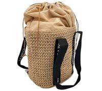 DIVINA Borsa Secchiello in Paglia Carta, Cleopatra, Beige, 25x25x28 cm - BAG 199 (Dark Beige)