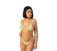 DIVINA Costume da Bagno, Bikini Amalfi, Stampa Limoni, Laccetti Regolabili - BK01 (IT, Numero, 42, Regular, Regular, Amalfi White)