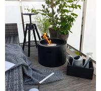 Divina Fire Camino a Bioetanolo Braciere da Giardino Tondo per Esterno Interno Rodi Nero D.47,5