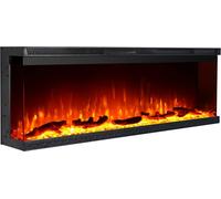 Camino elettrico caminetto da parete a incasso 3 Lati BOSTON130 Dimensioni 127x20xh 44 cm peso 28 kg Riscalda 30 mq nero