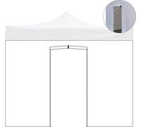 Divina Garden Telo laterale 3x2m bianco impermeabile con porta avvolgibile per gazebo richiudibile 3x3mt - EG45385