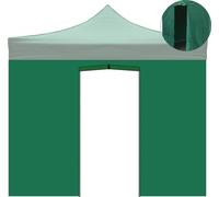 Divina Garden Telo Laterale 3x2m Verde Impermeabile con Porta Avvolgibile per Gazebo Richiudibile 3x3mt