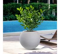 DIVINA GARDEN Vaso in resina da esterno interno per piante tondo a sfera di design d.40x33h Botticelli Beige