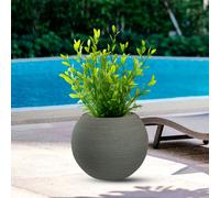 Vaso in resina da esterno interno per piante tondo a sfera di design d.40x h 33cm - Peso 1,5 kg Botticelli colore Verde verde