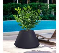 Vaso in resina da esterno interno per piante tondo conico design d.60x h35 cm peso 2 kg Stromboli Antracite grigio