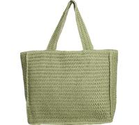 DIVINA Italian Design, Borsa da Spiaggia Maxi, Verde/Beige/Marrone, 43x38x19 cm, Paglia Intrecciata, Stile Mediterraneo, Design Casual Estivo - BAG 214 (Green)