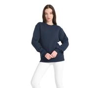 DIVINA Italian Design, Felpa Donna, Girocollo, Blu Navy, XS-XXL, 65% Cotone 35% Poliestere, Basic, Interno Felpato - cod. F38D (IT, Testo, XS, Regular, Regular)