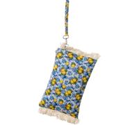 DIVINA Italian Design Pochette Mediterranea con Stampa, Frange Decorative, 28x18 cm - POC 1800 - BAG 98 (22V724)