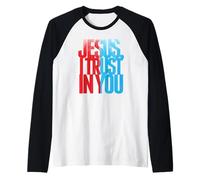 Divina Misericordia Gesù Confido in Te Santa Faustina Maglia con Maniche Raglan