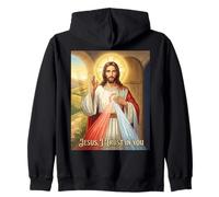 Divina Misericordia Immagine Gesù confido in Te Preghiera cattolica Felpa con Cappuccio