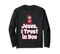 Divina Misericordia per i Bambini Gesù Mi fido in Te Santa Faustina Carino Maglia a Manica