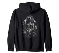 Divina Parvati Dea Indù Shakti Leone Lotus Templi Felpa con Cappuccio