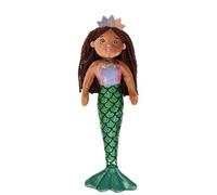 DIVINA Peluche Sirena, Bambola Sirenetta in Peluche, 35 cm, con Corona Brillante e Coda Scintillante, MIRA, Italian Design - cod. TOY 6 (Verde)
