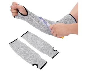 DIVINA VITAE 1 paio di guanti antitaglio, protezione dal taglio, maniche con foro per il pollice, classe per proteggere le braccia, 45 cm, protezione di sicurezza per la pelle sottile, contusioni,