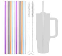 DIVINA VITAE 12 cannucce riutilizzabili in plastica per bicchieri Stanley da 1,18 l, compatibili con borraccia Hydro Flask con spazzola per la pulizia della cannuccia