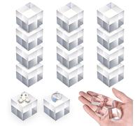 DIVINA VITAE 16 espositori quadrati in acrilico trasparente lucido alzate espositori cubi da 2,5 x 2,5 x 2,5 cm, supporto solido per gioielli e collezioni di profumi