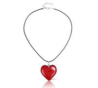 DIVINA VITAE Collana Girocollo a Cuore Collana con Ciondolo a Cuore Grande Collana a Cuore in Vetro Rosso Regolabile Collana di Cristallo Moda Donna Ragazze Adolescenti Gioielli