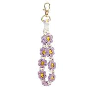 DIVINA VITAE Portachiavi Boho, Portachiavi Macrame Bracciale Viola Fatto a Mano Margherita Cordino, Piccolo Boho Portachiavi Estetico, Porta Telefono Intrecciato Donne Ragazze