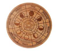 Divination Tools - Tavola rotonda in legno con fasi lunari - Tavola metafisica intagliata, forniture per altare spirituale, decorazione per altare spirituale, , divinazione