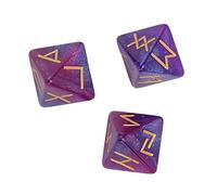 Divinazione dei dadi, 3 pezzi da dadi rune set a 8 lati stella sky mistico vivido colore astrologico previsione di gioco poliedrico set per gli appassionati di astrologia (Blu viola)