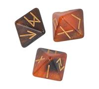 Divinazione dei dadi, 3 pezzi da dadi rune set a 8 lati stella sky mistico vivido colore astrologico previsione di gioco poliedrico set per gli appassionati di astrologia (Oro nero)