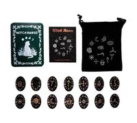 Divinazioni in Legno Fatti A Mano Propt Prove BAMBO Completo Famiglia NORDICS Pietre Xilografia Fatte A Mano con Pietre Runes Incise con Sacchetto Stoccaggio Set