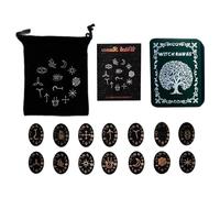 Divinazioni in Legno Fatti A Mano Propt Prove BAMBO Completo Famiglia NORDICS Pietre Xilografia Fatte A Mano con Pietre Runes Incise con Sacchetto Stoccaggio Set