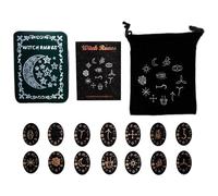 Divinazioni in Legno Fatti A Mano Propt Prove BAMBO Completo Famiglia NORDICS Pietre Xilografia Fatte A Mano con Pietre Runes Incise con Sacchetto Stoccaggio Set