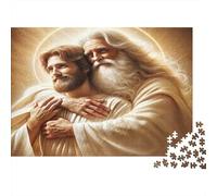 Divine Father Embracing Son 1000 Pezzi Due Uomini Sacri Abbraccio Cartone Riciclato Puzzle Set Adulti Antistress Decorazione Murale Regalo 38x26cm