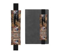 Divine Frescoes - Portapenne regolabile in pelle, segnalibro per diari, quaderni, agende e tablet, colore: nero