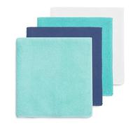 DIVINE GENIUS Blue Dolphin - Confezione da 4 panni in microfibra riciclata super assorbenti e resistenti per cucina asciugatura rapida lavabili sostenibili strofinacci 38x36 cm