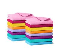 DIVINE GENIUS Happy Rainbow - Confezione da 16 panni in microfibra riciclata, super assorbenti, lavabili e resistenti per cucina, asciugatura rapida, sostenibili, 38x36 cm