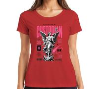 Divine - Maglietta da donna con ali d'angelo custode, colore rosa, Colore: rosso, L
