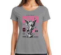Divine - Maglietta da donna con ali d'angelo custode, colore rosa, grigio., XL