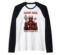 Divine Rave Queen Ascend Attraverso BPM Hard Techno Maglia con Maniche Raglan