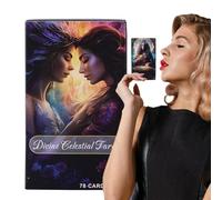 Divine Tarot Cards, Celestial Board Game, Exquisite Fortune Divination Board Tool, Reusable Compact Spiritual Kit, Portable Entertainment Accessory, 4.06x2.36 inches for Classmate Gathering Friends