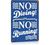 Diving and Running Strictly Banned Metal Wall-Art 8 X 12