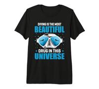 Diving Is The Most Beautiful Funny Scuba Dive Diver Maglietta Premium