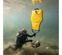 Diving Lift Bag 30lbs Trapezoidal - Underwater Wreck Recovery Tool | | Open Bottom Paracadute Salvage Marker Buoy Duty Nylon Padded Straps Overpressure Pull Dump Lanyard Boat Equipment