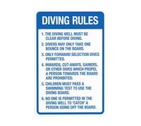 Diving Rules The Diving Well Must Be Clear Before Diving Warning Sign, Pool Rules Cartello di sicurezza in metallo per casa, lavoro, esterni, interni, strada, parete, sicurezza, sicurezza, decorazione