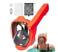 Diving Snorkel for Adults, Panoramic View Anti-Fog Waterproof , Completely Dry System Wear-Resistant Tempered Glass, Professional Swimming Equipment with Comfortable Seal, Black/Blu