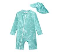DivingBirds Costume da bagno intero per neonati e bambini piccoli, a maniche lunghe, con cerniera diagonale completa, da 3 mesi a 3 anni, Stella marina, 2-3 anni