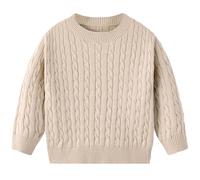 DivingBirds Maglione Bambino Unisex in Cotone, Pullover Lavorato a Trecce Ragazzo e Ragazza, Maglioncino Girocollo Invernale per Scuola (3-8 Anni) 4-5 Anni